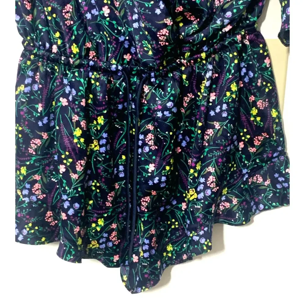 Victoria's Secret Satin Ditsy Floral Romper Shorts One Piece sz M NEW W‎ Tags